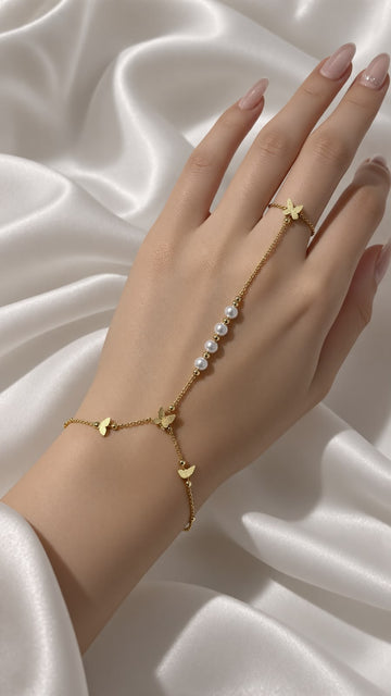 Elegant Bracelet with Attached Ring