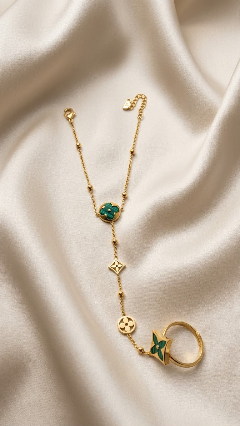 Statement Bracelet with Attached Ring