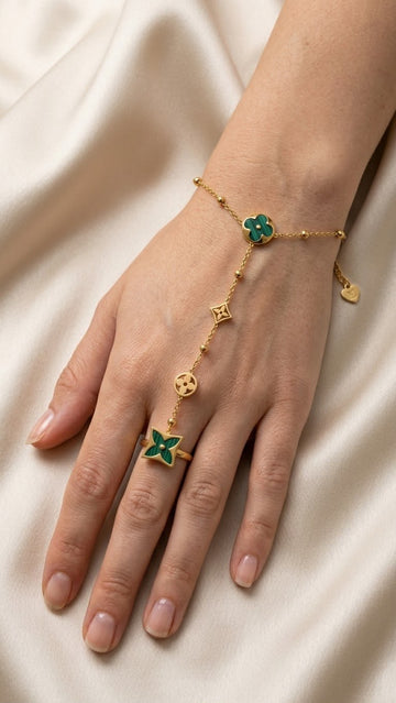 Statement Bracelet with Attached Ring