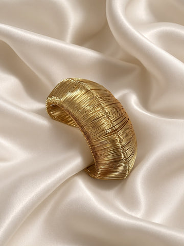 Elegant Gold Wire Cuff Bracelet