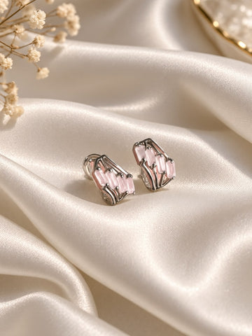 Blush Pink Geometric Stud Earrings