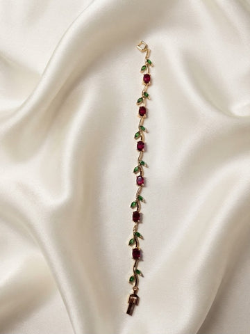 Ruby Tulip Vine Bracelet